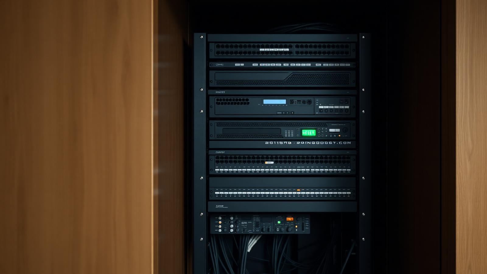 Managed network switch and equipment in a home rack